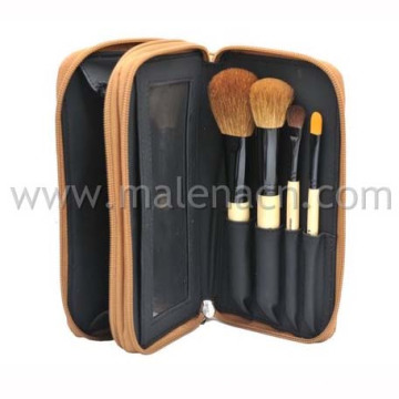 4PCS Gift Cosmetic Brush with Leather Case